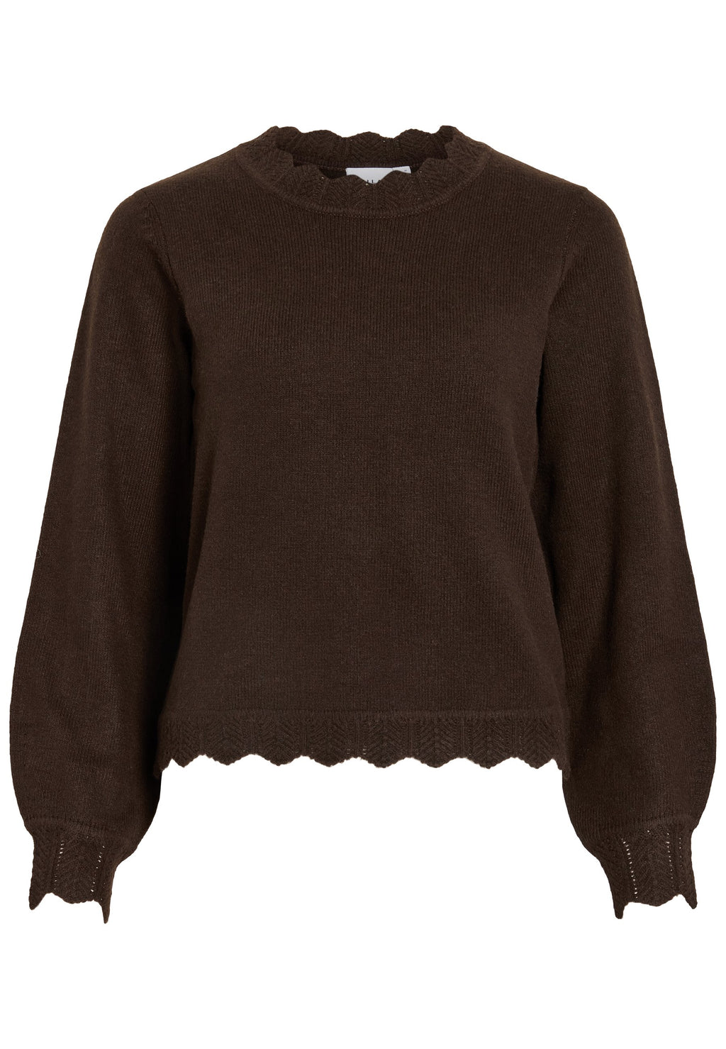 VILA VINIKOLINA O-NECK L/S KNIT TOP - NOOS