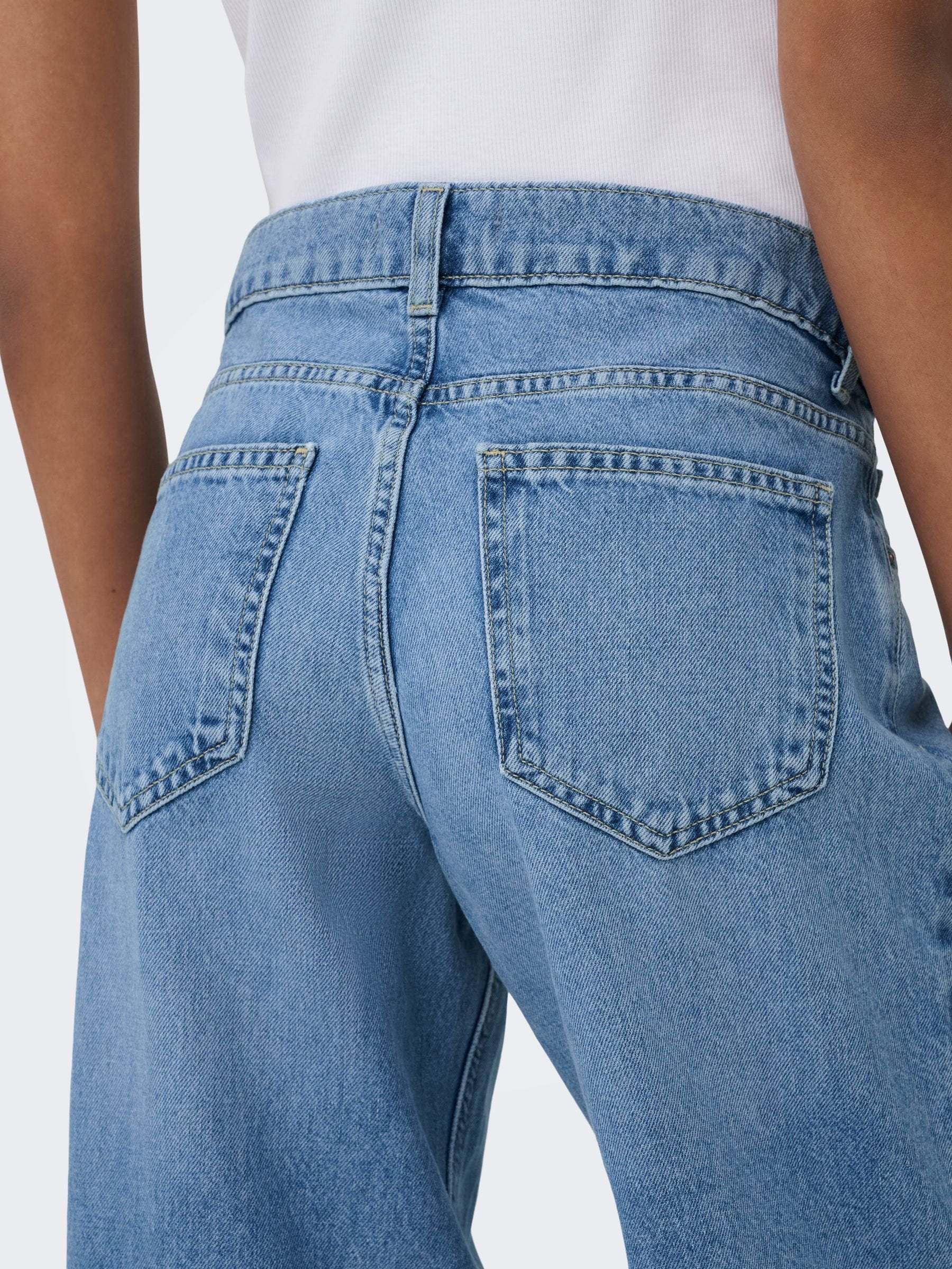 Wide-fit ONLBRENDA Low waist Straight Fit Media 7