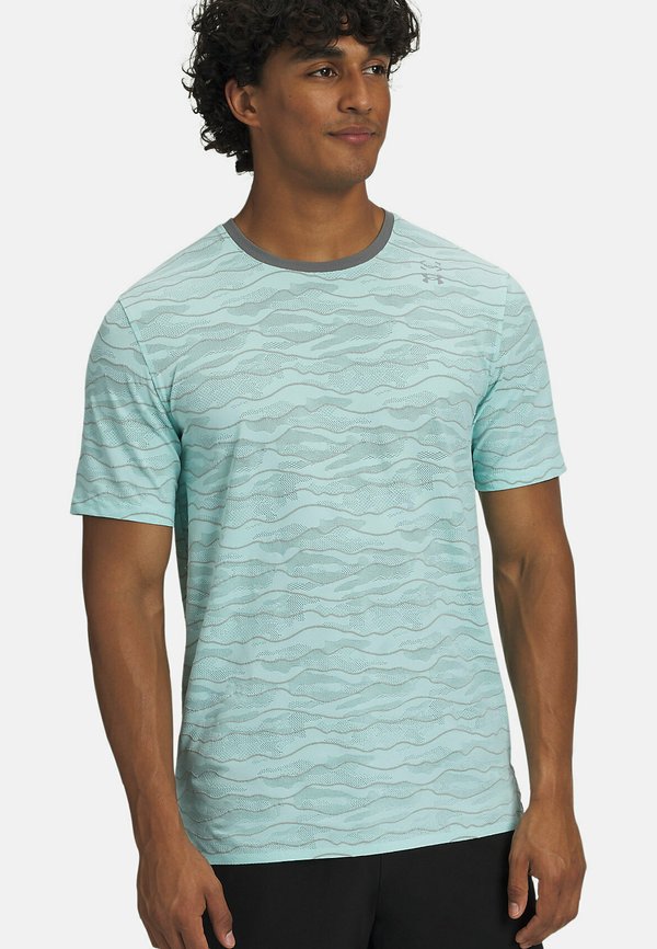 Under Armour HALO JACQUARD - Sports T-shirt - neo turquoise (361)