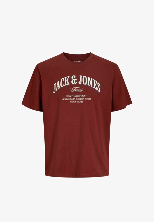 Jack & Jones JJEDENVER LOGO TEE SS O-NECK SN - Print T-shirt - fired brick