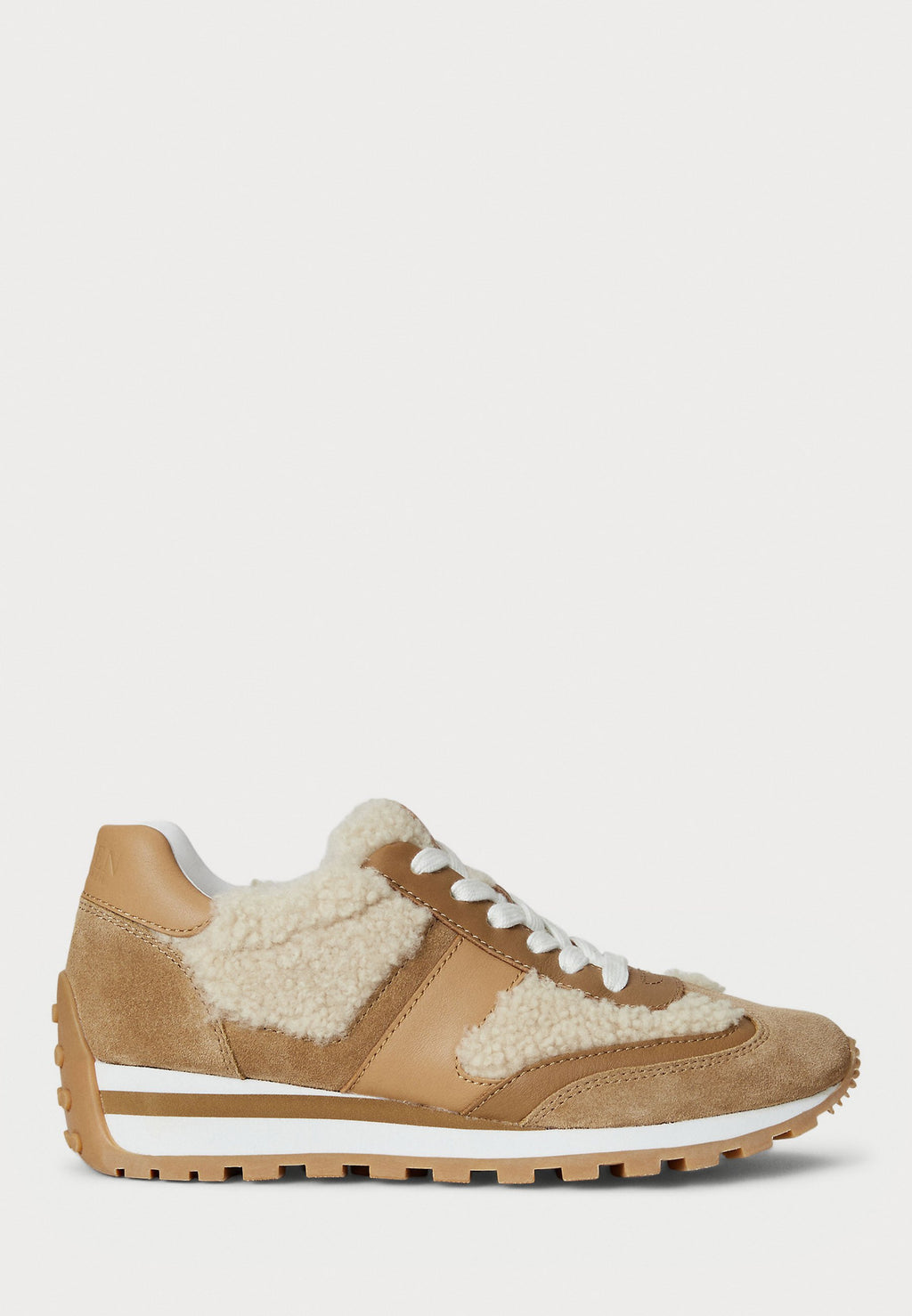 Lauren Ralph Lauren DANI SHEARLING TRIM SUEDE SNEAKER