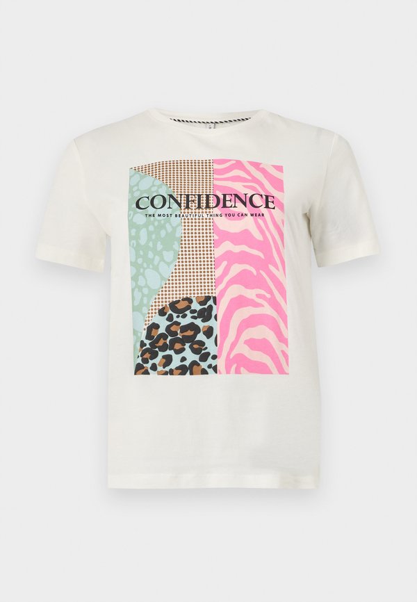 ONLY ONLFREEZE LIFE HEART TEE - Print T-shirt - cloud dancer