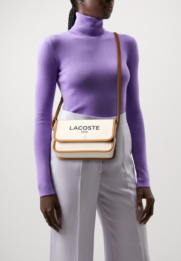 Lacoste CROSSOVER - Cross body bag - natural tan