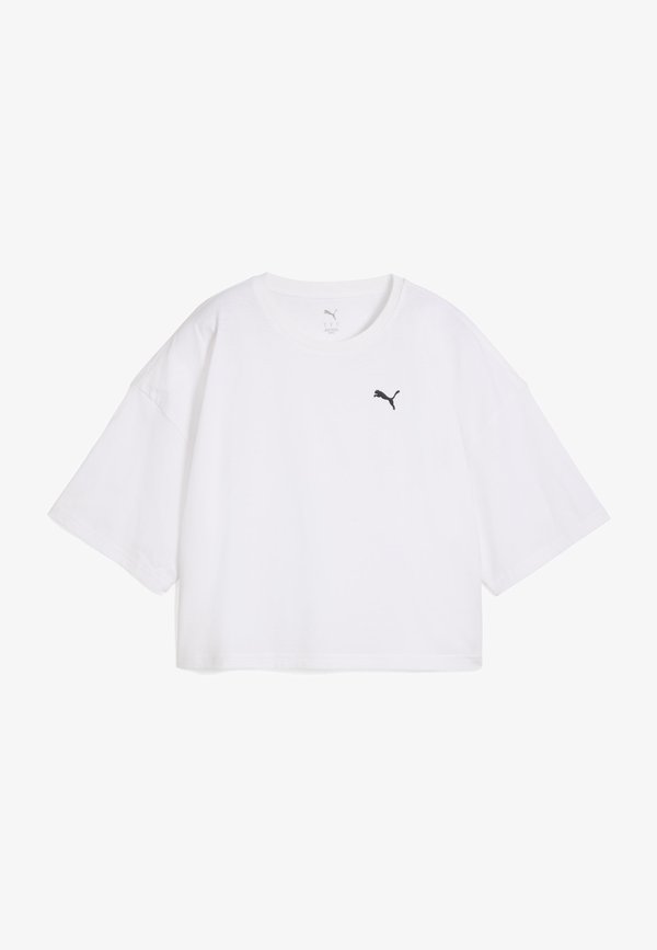Puma WARDROBE ESS KURZES OVERSIZED-T-SHIRT - Basic T-shirt - white