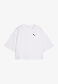 Puma WARDROBE ESS KURZES OVERSIZED-T-SHIRT - Basic T-shirt - white