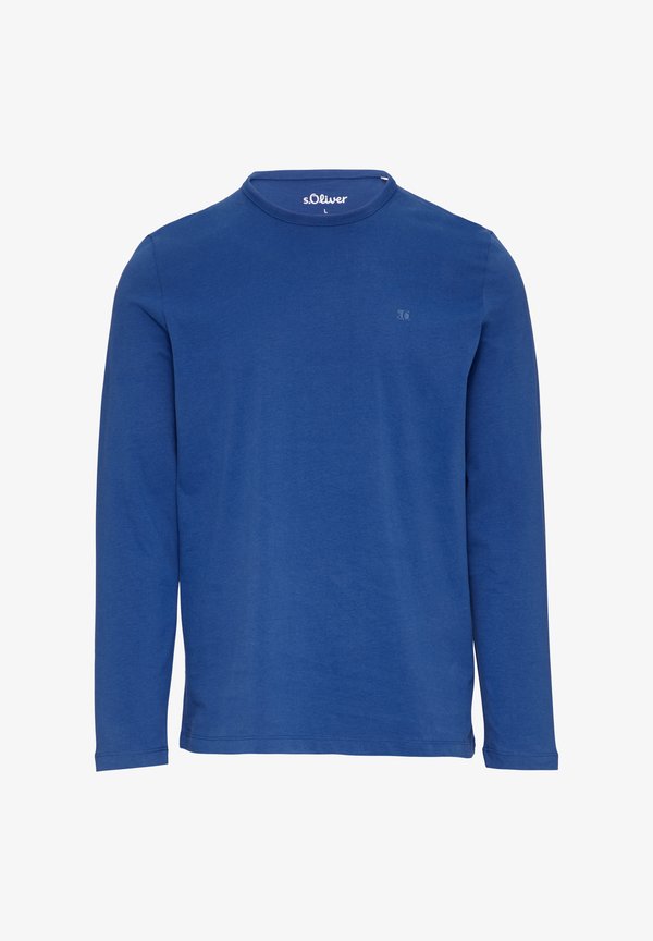 s.Oliver MIT LOGO-DETAIL - Long sleeved top - ozeanblau