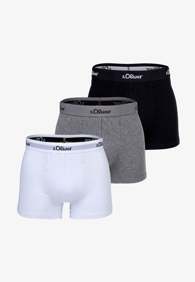 s.Oliver BASIC 3 PACK - Trunks - grau schwarz weiß