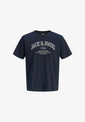Jack & Jones JJEDENVER LOGO TEE SS O-NECK SN PLS - Print T-shirt - navy blazer