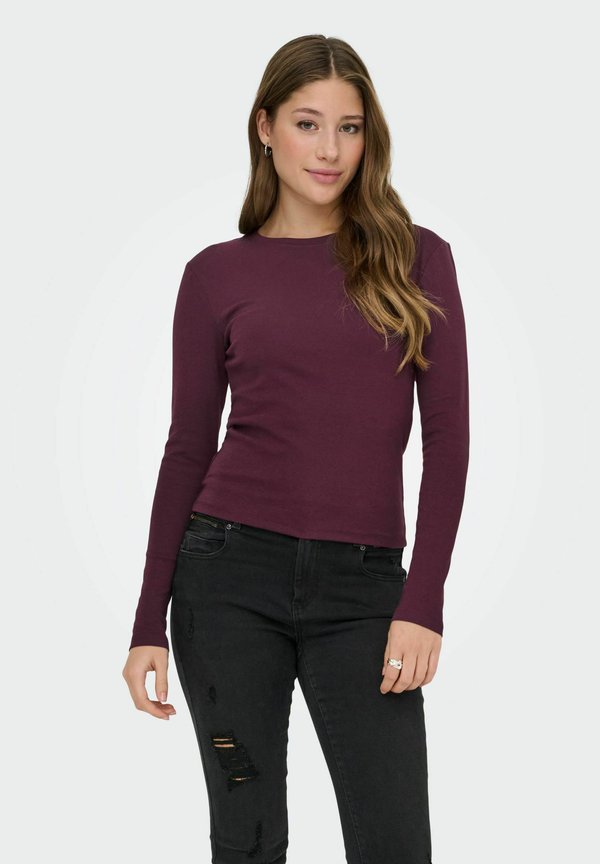 ONLY ONLRILEY O-NECK L/S TOP JRS NOOS - Long sleeved top - winetasting