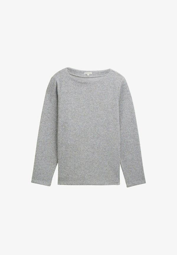 TOM TAILOR MIT KNOPFDETAILS - Jumper - medium silver grey melange