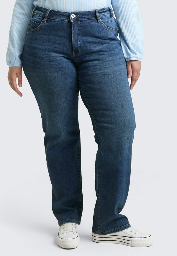 TOM TAILOR STRAIGHT FIT - Straight leg jeans - clean mid stone blue denim