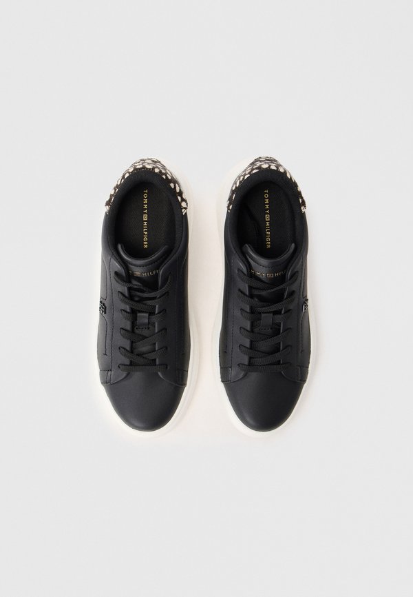 Tommy Hilfiger SNOW LEOPARD HEEL LEATHER PLATFORM TRAINERS