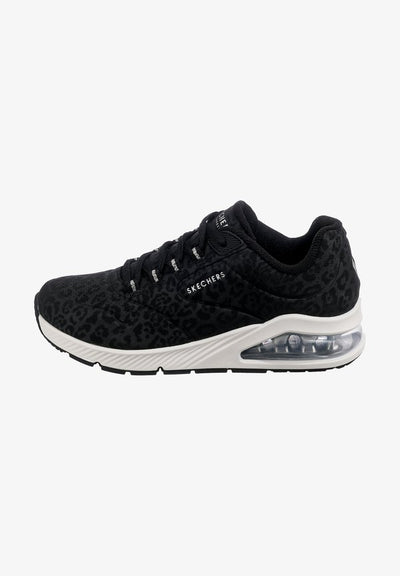 Skechers UNO 2 - Trainers - black tonal leopard print durabuck/ mesh trim