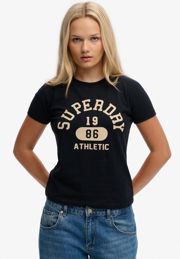 Superdry & Co ATHLETIC GRAPHIC - Print T-shirt - eclipse navy