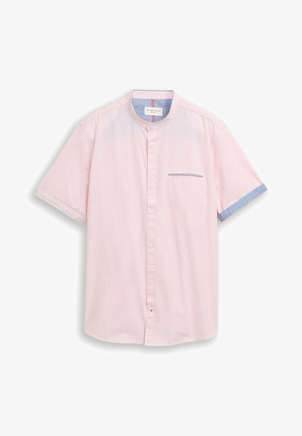 TOM TAILOR TOM TAILOR BLUSEN & SHIRTS REGULAR FIT KURZARMHEMD MIT STEHKRAGEN - Shirt - red white small stripe