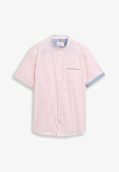 TOM TAILOR TOM TAILOR BLUSEN & SHIRTS REGULAR FIT KURZARMHEMD MIT STEHKRAGEN - Shirt - red white small stripe