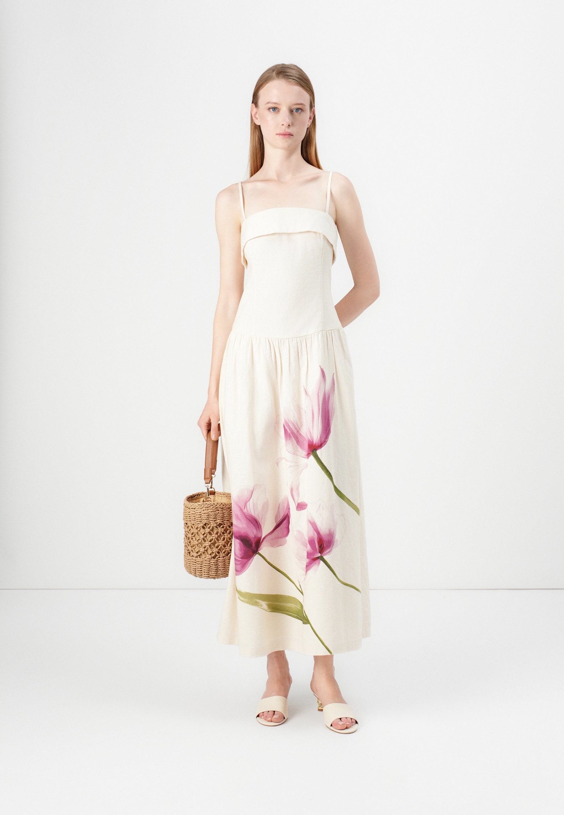 Abercrombie & Fitch RUFFLE MAXI DRESS LIABILITY