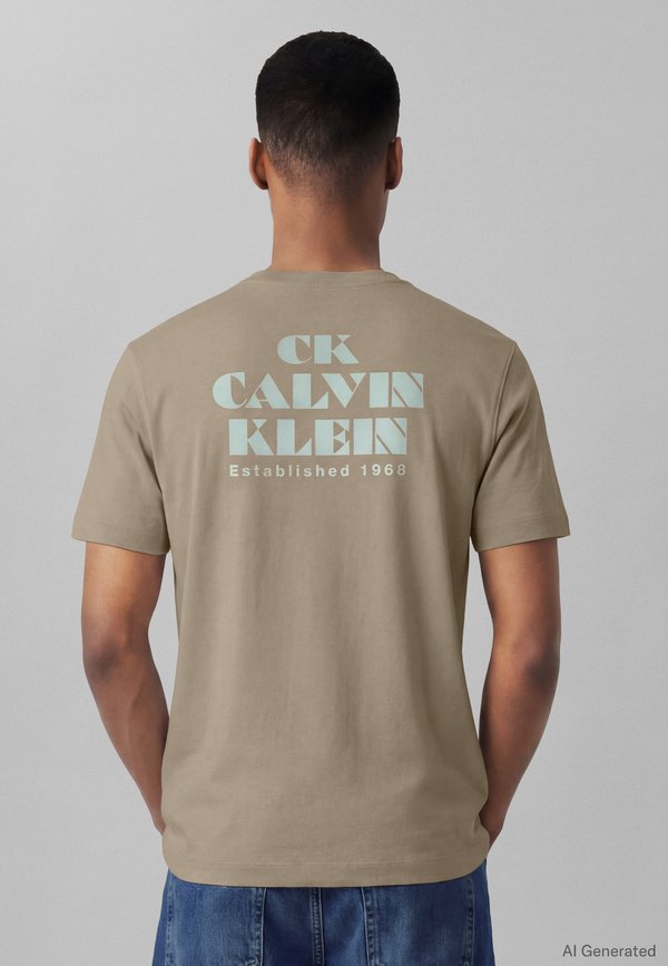 Calvin Klein Jeans RESORT GRAPHIC TEE - Print T-shirt - plaza taupe