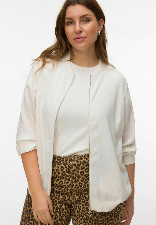 Vero Moda Curve VMCCOCO - Zip-up sweatshirt - cloud dancer