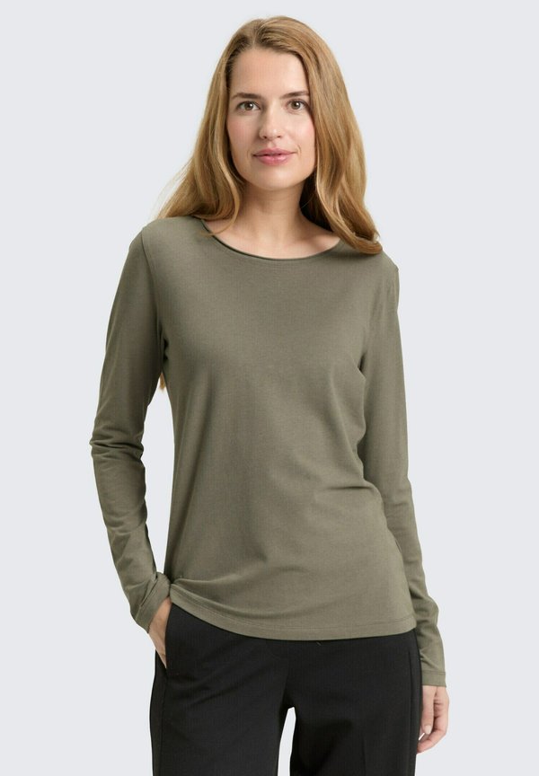 TOM TAILOR BASIC - Long sleeved top - cloudy green