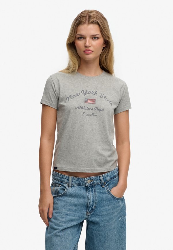 Superdry & Co ATHLETIC ESSENTIALS GRAPHIC  - Print T-shirt - grey marl