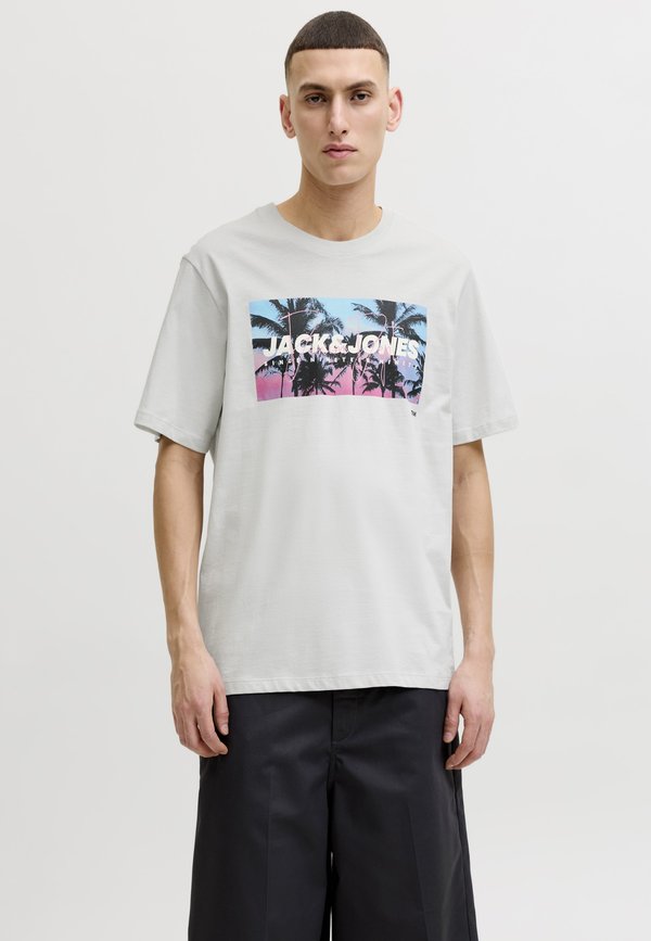 Jack & Jones JJINDIANA TEE CREW NECK - Print T-shirt - glacier gray