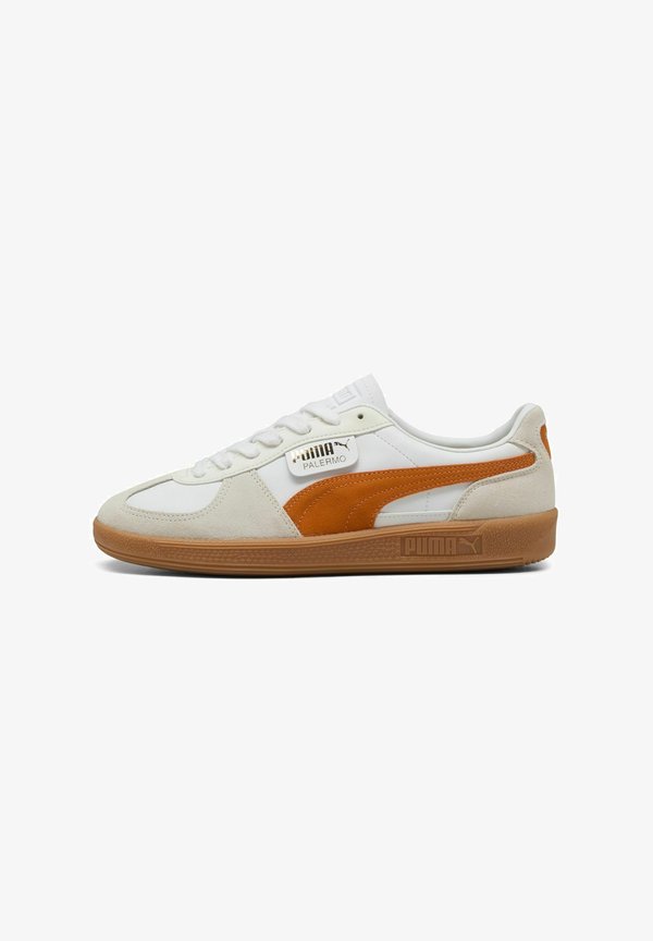 Puma PALERMO LTH UNISEX - Trainers - white warm/orange glo