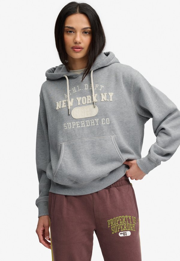 Superdry & Co SUPERDRY ATHLETIC ESSENTIAL APPLIQUE CROPPED HOODIE.. - Hoodie - grey marl