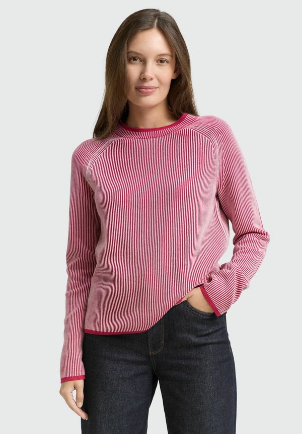 TOM TAILOR PULLOVER MIT RUNDHALSAUSSCHNITT - Jumper - pink plaited knit