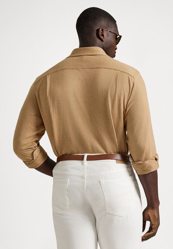Polo Ralph Lauren Big & Tall HERRINGBONE JERSEY SPREAD-COLLAR SHIRT
