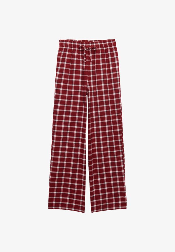 Superdry & Co CHECK ELASTIC - Trousers - burgundy check