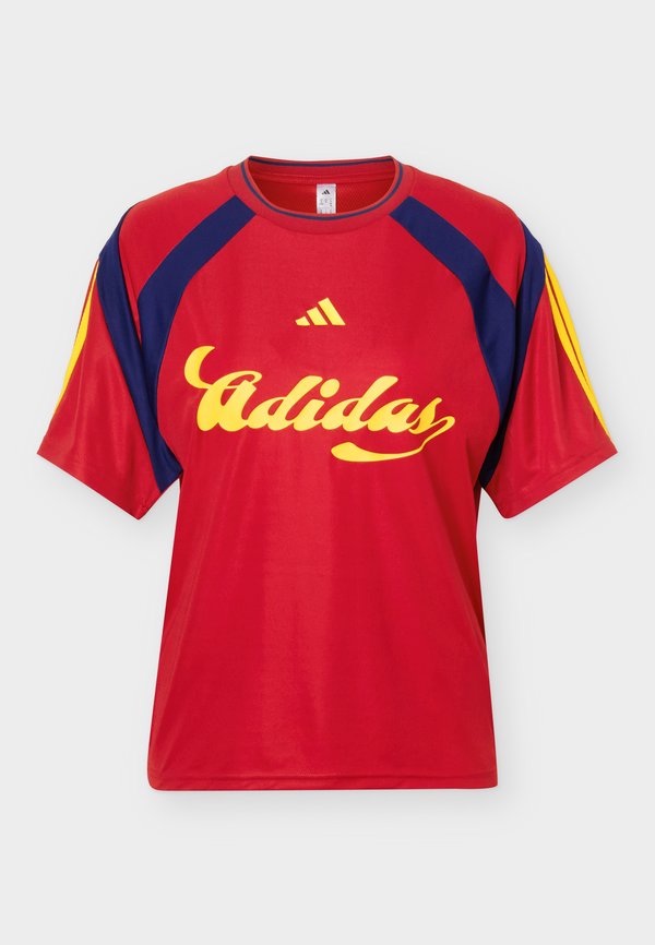 adidas Sportswear TEE - Print T-shirt - team power red/dark blue/crew yellow