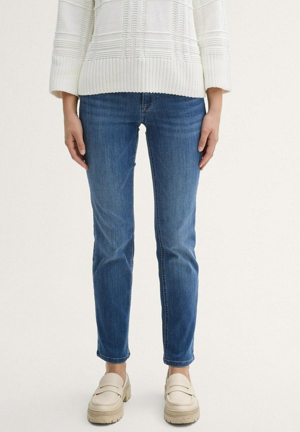 TOM TAILOR TTALEXA STRAIGHT FIT - Straight leg jeans - mid stone wash denim