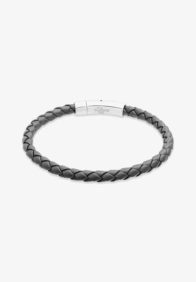 s.Oliver FINE LEATHER - Bracelet - grau