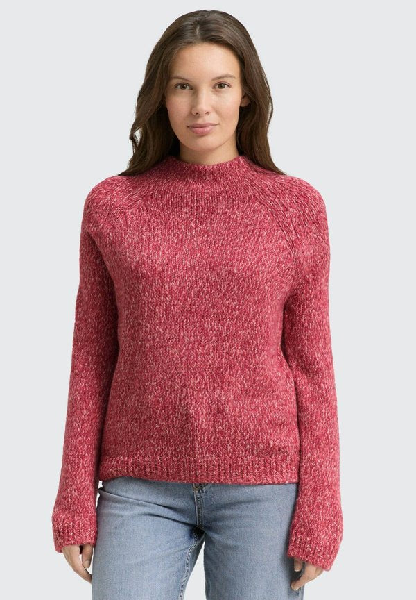 TOM TAILOR PULLOVER LOOSE FIT MIT ANTEIL - Jumper - pink berry mouline