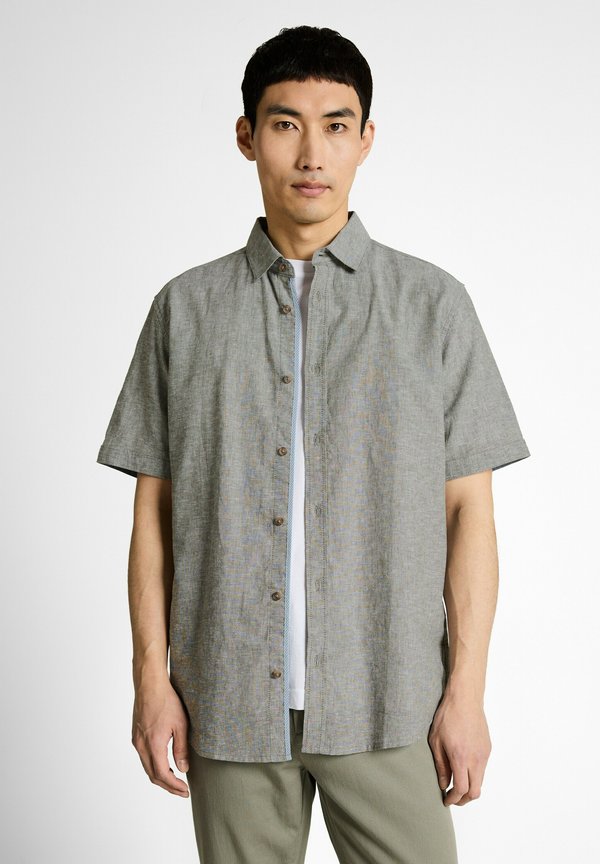 TOM TAILOR REGULAR FIT KURZARM - Shirt - faded leaf green chambray
