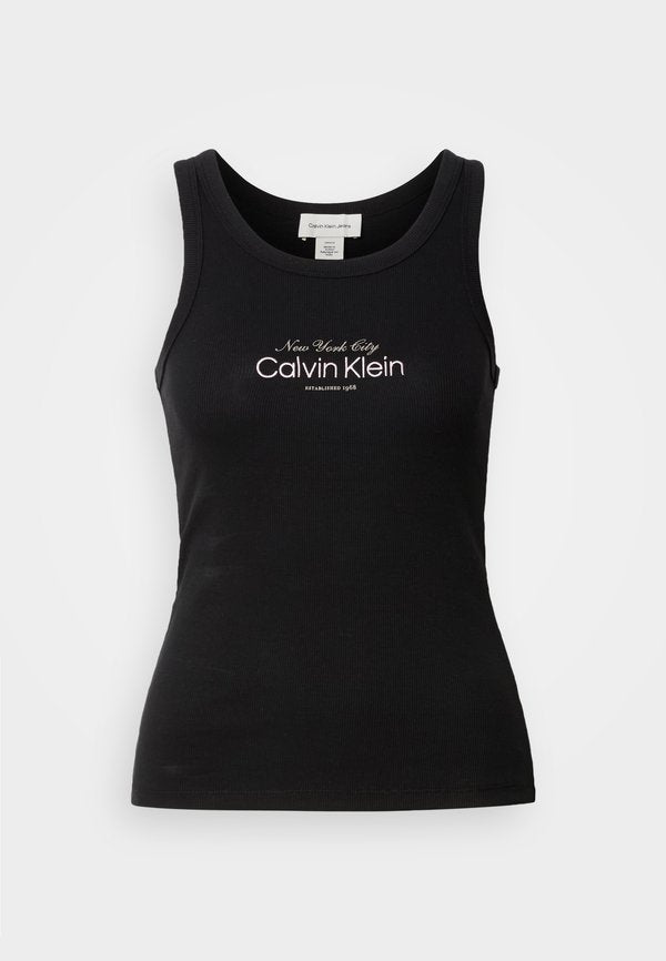 Calvin Klein Jeans CONTOUR 2X2 RIB GRAPHIC TANK - Top - black