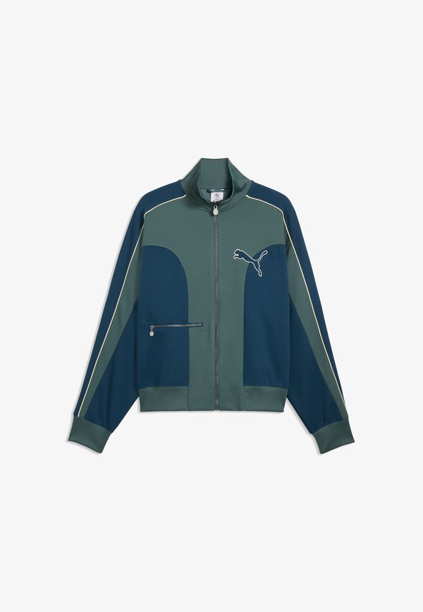 Puma T7 LOVE OF THE CAT RELAXED TRACK JACKET - Zip-up sweatshirt - midnight petrol-herb garden