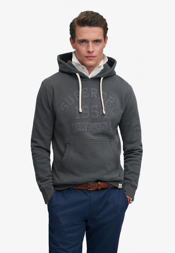 Superdry & Co SUPERDRY TONAL APPLIQUE HOODIE.. - Hoodie - washed black