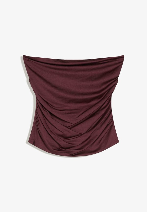 Bershka GATHERED - BANDEAU TOP - Top - bordeaux