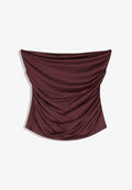 Bershka GATHERED - BANDEAU TOP - Top - bordeaux