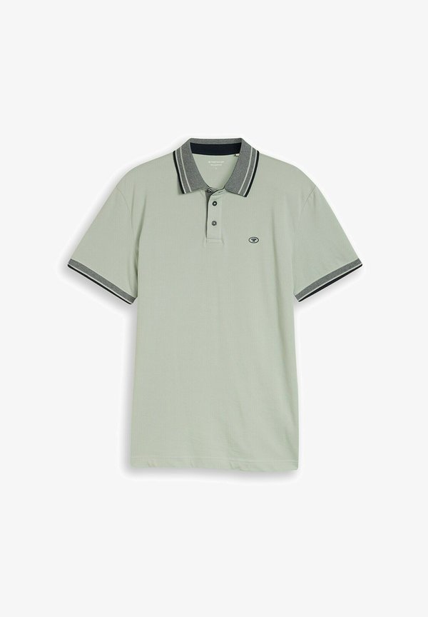 TOM TAILOR PRINTED POLO - Polo shirt - soft greyish green