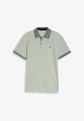 TOM TAILOR PRINTED POLO - Polo shirt - soft greyish green