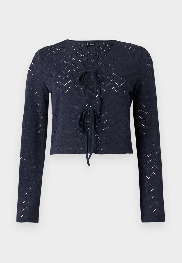 Vero Moda VMTANJA TIE - Long sleeved top - navy blazer