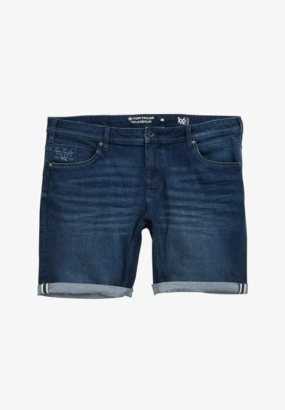 TOM TAILOR REGULAR FIT - Denim shorts - used dark stone blue denim