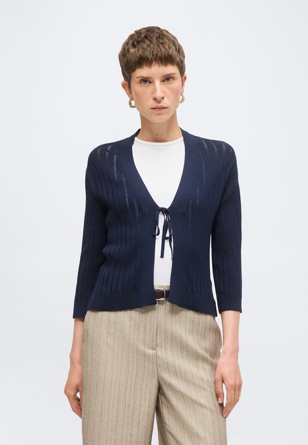 TOM TAILOR CRISPY CARDIGAN WITH BOW - Cardigan - sky captain blue