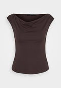 Vero Moda Petite VMJOLENE WATERFALL  - Print T-shirt - chocolate torte