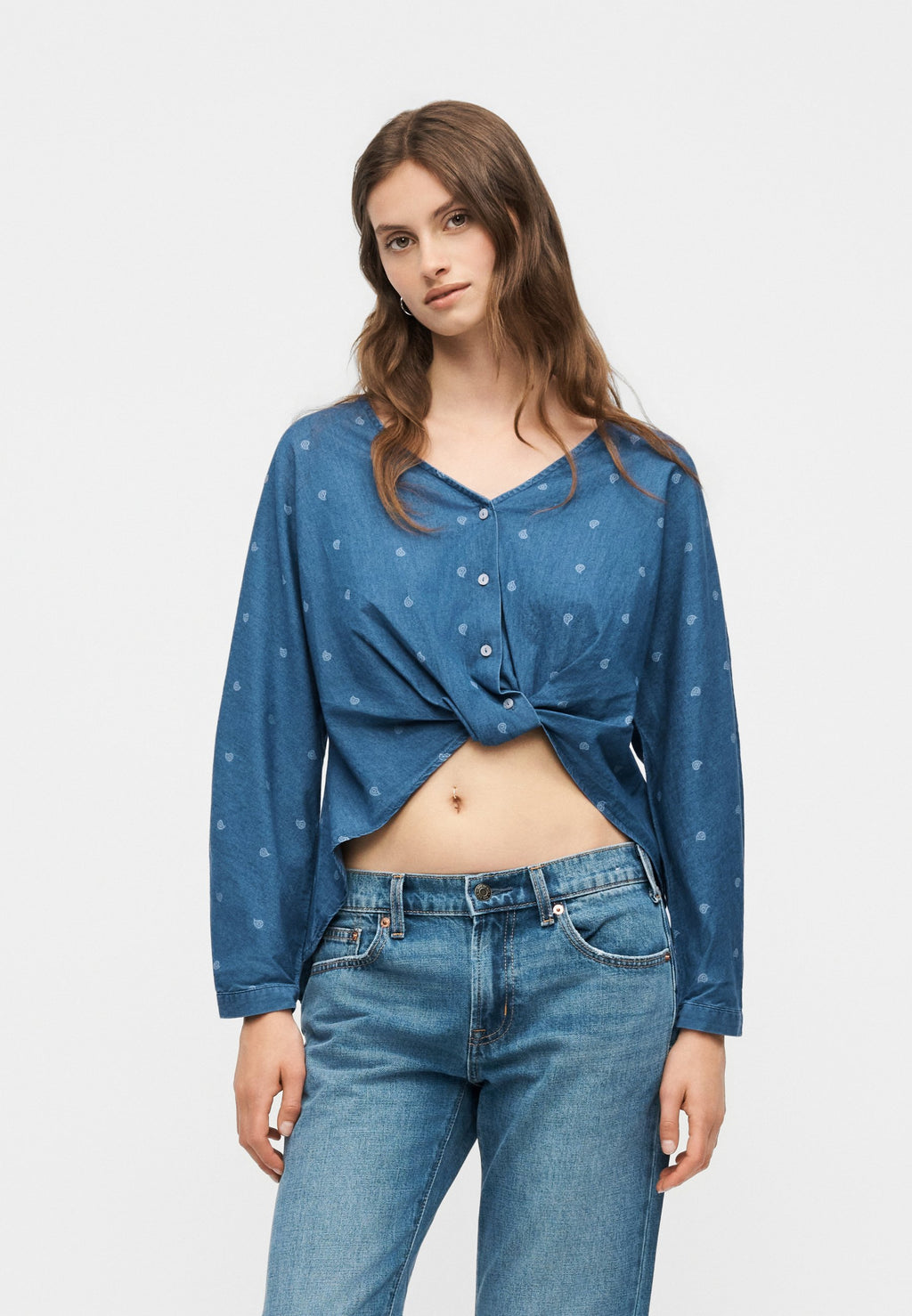 ONLY Petite ONLNOVA AZURE KNOT SHIRT