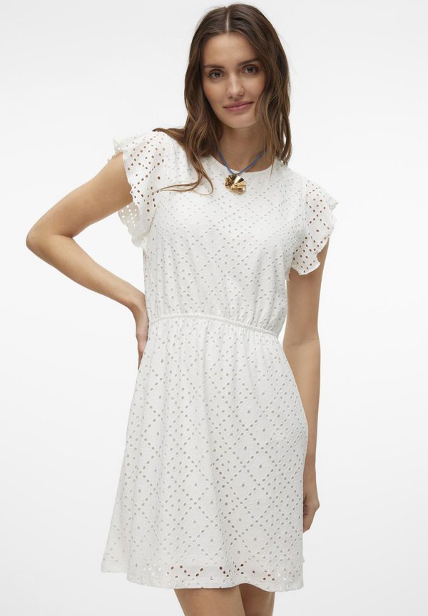 Vero Moda VMTASSA FRILL - Day dress - snow white