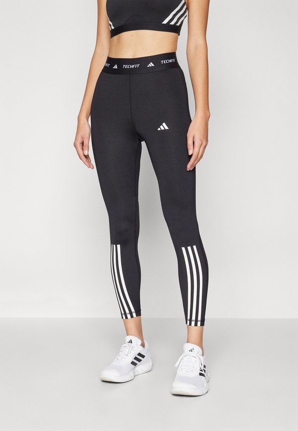adidas Performance TECHFIT STRIPES 7/8 LEGGINGS - Leggings - black